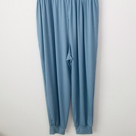 New! Gilli Ribbed Knit Button Front Henley Drawstring Jersey Jumpsuit - Picture 9 of 15